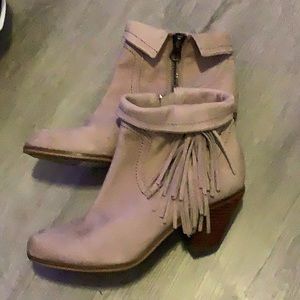 Sam Adelman Louie Fringe Ankle Booties, Size 9